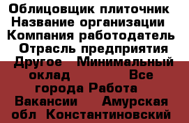 Облицовщик-плиточник › Название организации ­ Компания-работодатель › Отрасль предприятия ­ Другое › Минимальный оклад ­ 25 000 - Все города Работа » Вакансии   . Амурская обл.,Константиновский р-н